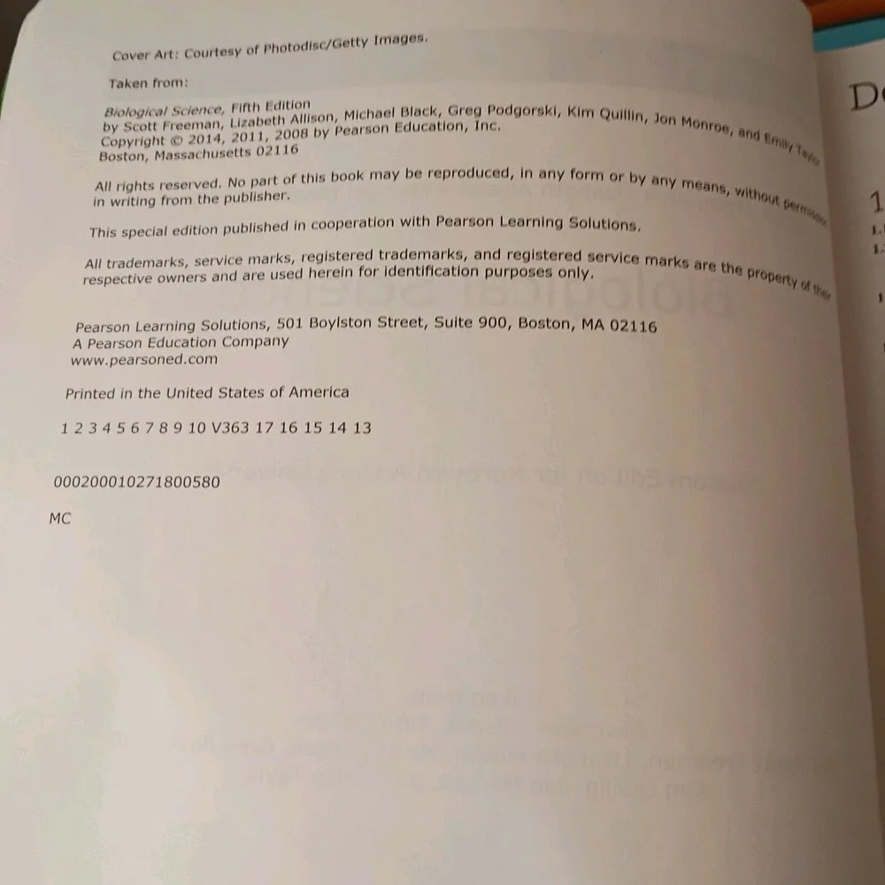 Biological Science by Freeman..., Custom Edition For Northern Arizona University